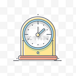 时钟界面图片_桌面上的线条图标时钟图标 向量