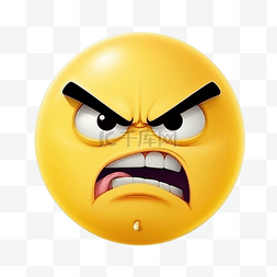 漫画愤怒的表情图片_表情符号黄脸和情绪与愤怒的面部