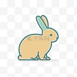 柔和颜色的兔子插图 向量
