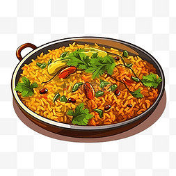 煮锅米饭图片_Biryani 印度菜香料肉或蔬菜和米饭