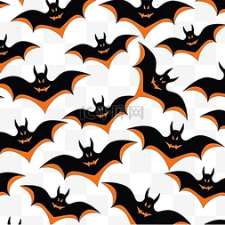 蝙蝠横幅图片_万圣节黑蜘蛛的无缝图案和蝙蝠有