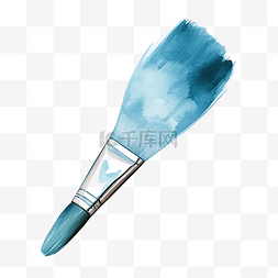 浅蓝色闪亮画笔隔离浅蓝色水彩png