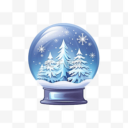 新的领域图片_简约风格的圣诞水晶球插画
