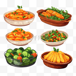 蔬菜豆子图片_感恩节晚餐的传统配菜孤立矢量图