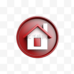 3d 风格的家居插画按钮