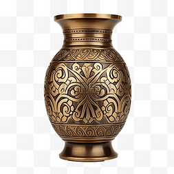 手工雕刻的图片_孤立的青铜花瓶