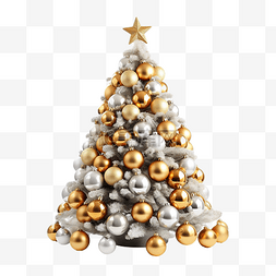 用金球装饰的圣诞树