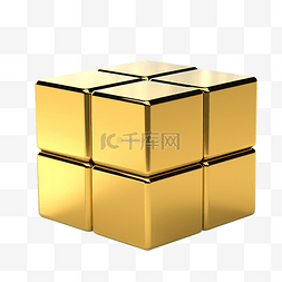 金色立方体 3d 图