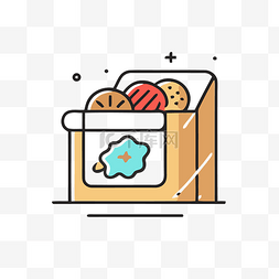 cookie饼干图片_包含蛋糕和饼干的盒子的平面图标