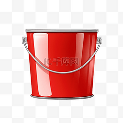 刷牙图片_带有红色插图的油漆桶