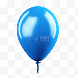 蓝色3D氦气球