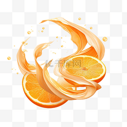 果汁果汁果汁图片_橙色孤立插图ai生成