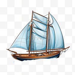 帆船的剪贴画图片_帆船png贴纸插图