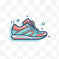 鞋子彩色图标图片_彩色教练线上的鞋子矢量图