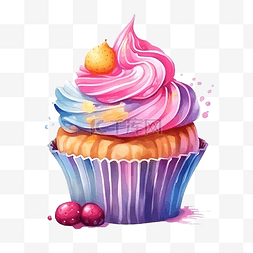 甜甜品的甜纸杯蛋糕插图