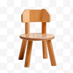矢量木质椅子元素立体免抠图案