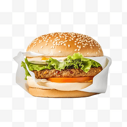 白色汉堡包装隔离用于模型