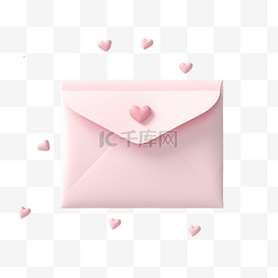 信封和信图片_简约风格的信封和心形插图