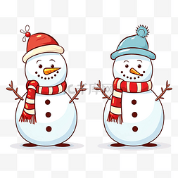 圣诞节卡通人物图片_找出两个卡通雪人之间的三个不同