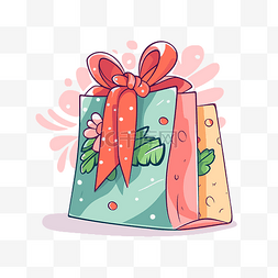 礼品和图片_礼品袋剪贴画卡通礼品袋与粉红丝