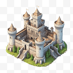 3d 渲染等距游戏城堡
