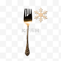 黑色雪花圣诞金色餐具