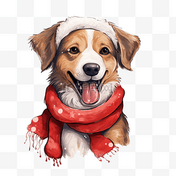公寓图片_圣诞快乐卡，上面有可爱的狗，吐