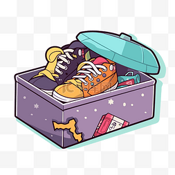 鞋盒鞋子图片_紫色鞋盒，里面有鞋子 向量