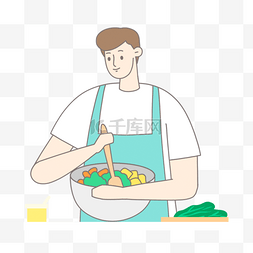 小孩做饭图片_正在做饭的男人