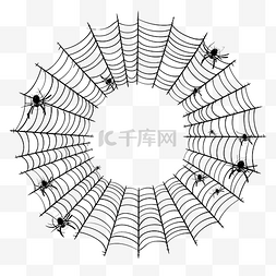 动物派对边框图片_蜘蛛网