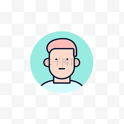 用户头像图片_粉红色头发图标的男人的头像肖像