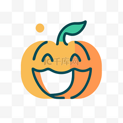 南瓜高清图片图片_带有笑脸的橙色南瓜标志 向量
