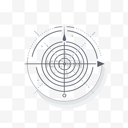 显示圆形目标和箭头的插图 向量