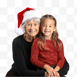 安抚孩子图片_圣诞照相馆里的一位祖母安抚她的