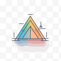 彩色棱镜图片_三角形的彩色金字塔标志 向量