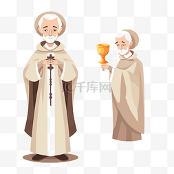 圣杯布局图片_侍僧剪贴画 老天主教牧师拿着杯
