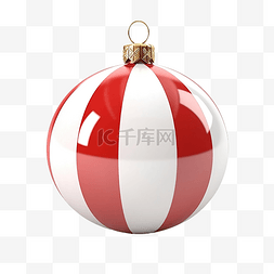 圣诞球红色图片_圣诞球红色白色组合 3d 渲染