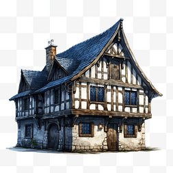 历史性图片_中世纪的房子小酒馆