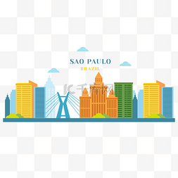城市地标图片_城市天际线巴西圣保罗彩色