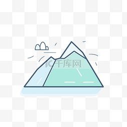 冰山背景图片_白色背景中冰山蓝色和白色的山线
