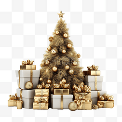 圣诞树和礼品盒的创意组合