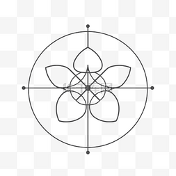 中心的圆形花符号 向量