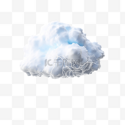 云闪电图片_3d 渲染云与闪电隔离