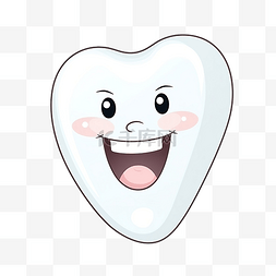 牙科椅子图片_卡通微笑的牙齿符号这是幸福的微