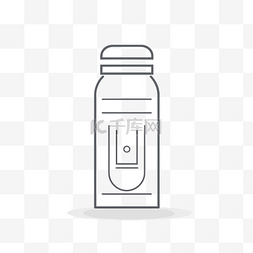 简中图片_线条插图中带盖的瓶子 向量