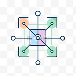 线条图标抽象网络连接矢量图