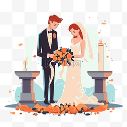 婚礼蜡烛图片_仪式剪贴画新婚夫妇婚礼蜡烛卡通