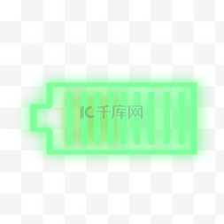 电量条电池图片_霓虹灯绿色满格电