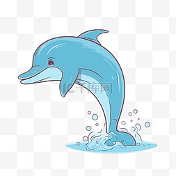 可爱跳跃图片_轮廓海豚剪贴画可爱的卡通海豚在