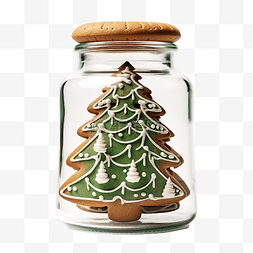 圣诞玻璃罐与圣诞树姜饼